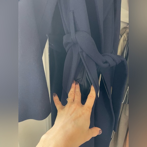 Massimo Dutti Navy Blue Belted Coat - Picture 9 of 9